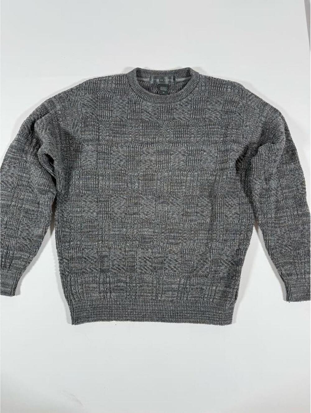 Oscar de la Renta Gray Textured Knit Sweater M Made in USA